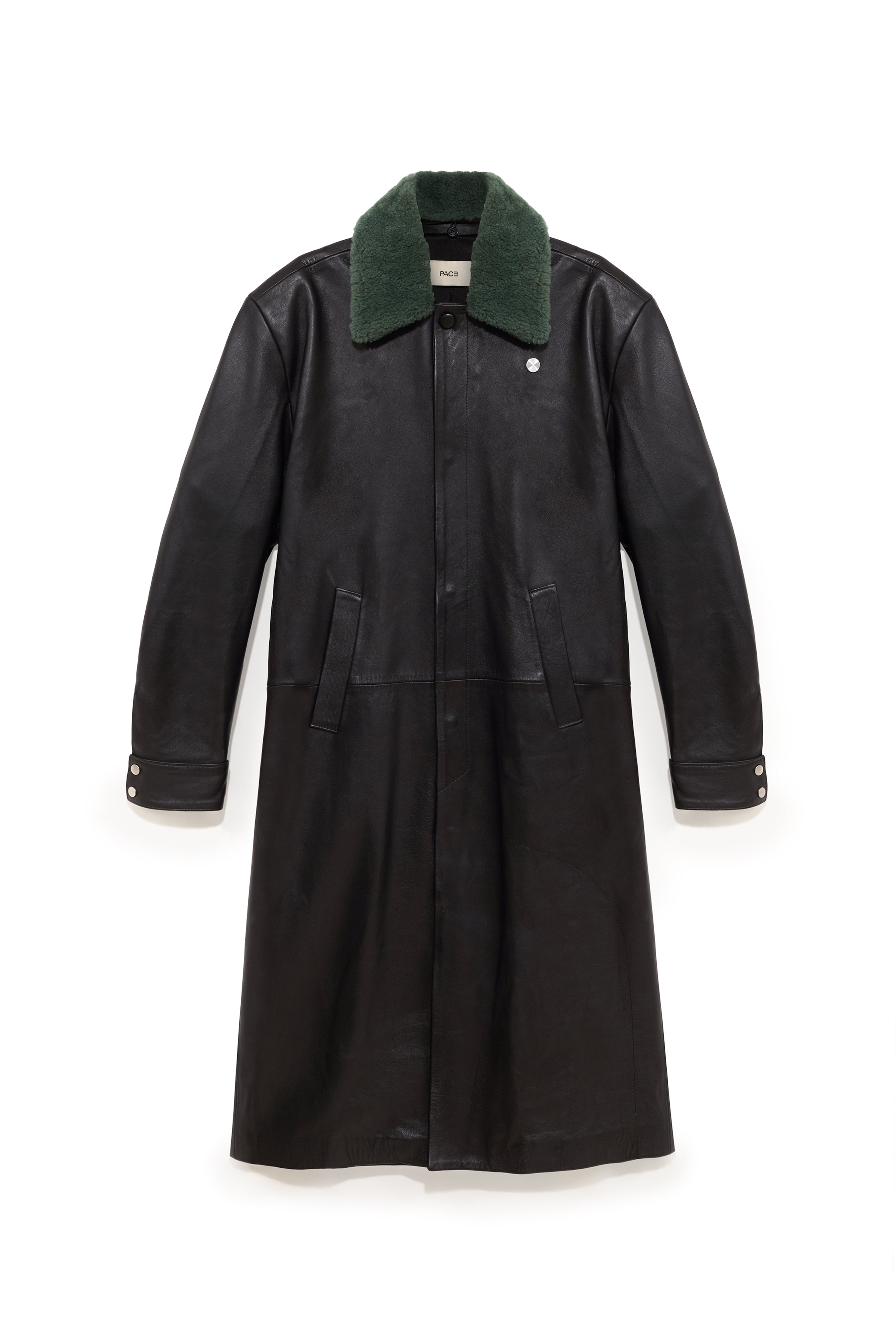TOBI LEATHER LONG COAT BLACK – PACE ™