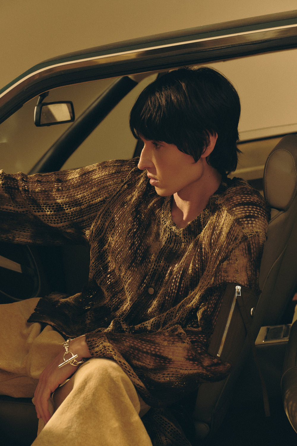 UJI CROCHET SHIRT BROWN