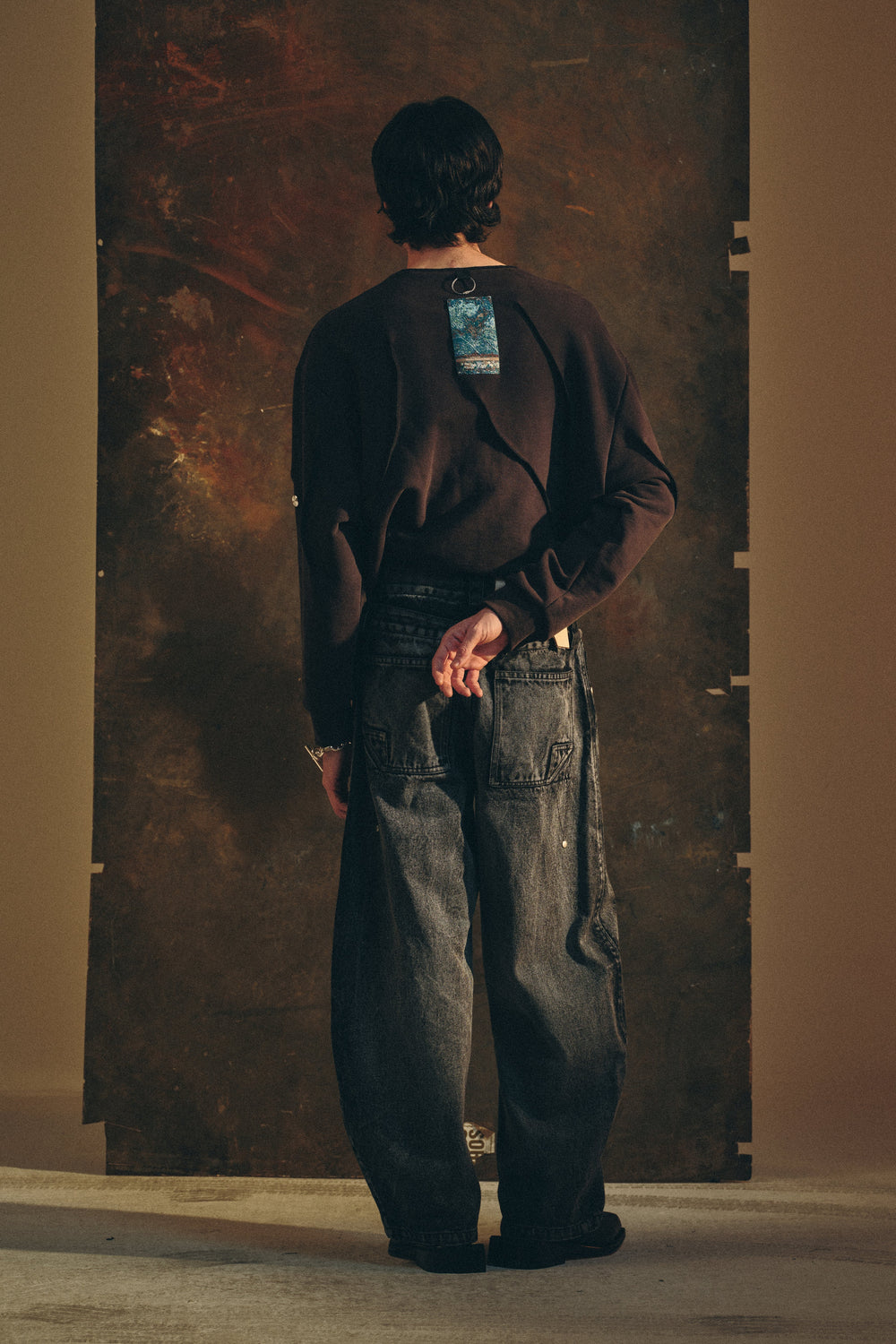 OVERLOCK SWEATER BLACK VINTAGE