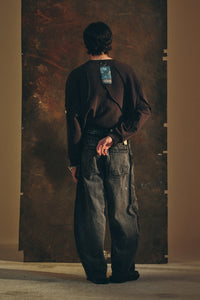 OVERLOCK SWEATER BLACK VINTAGE