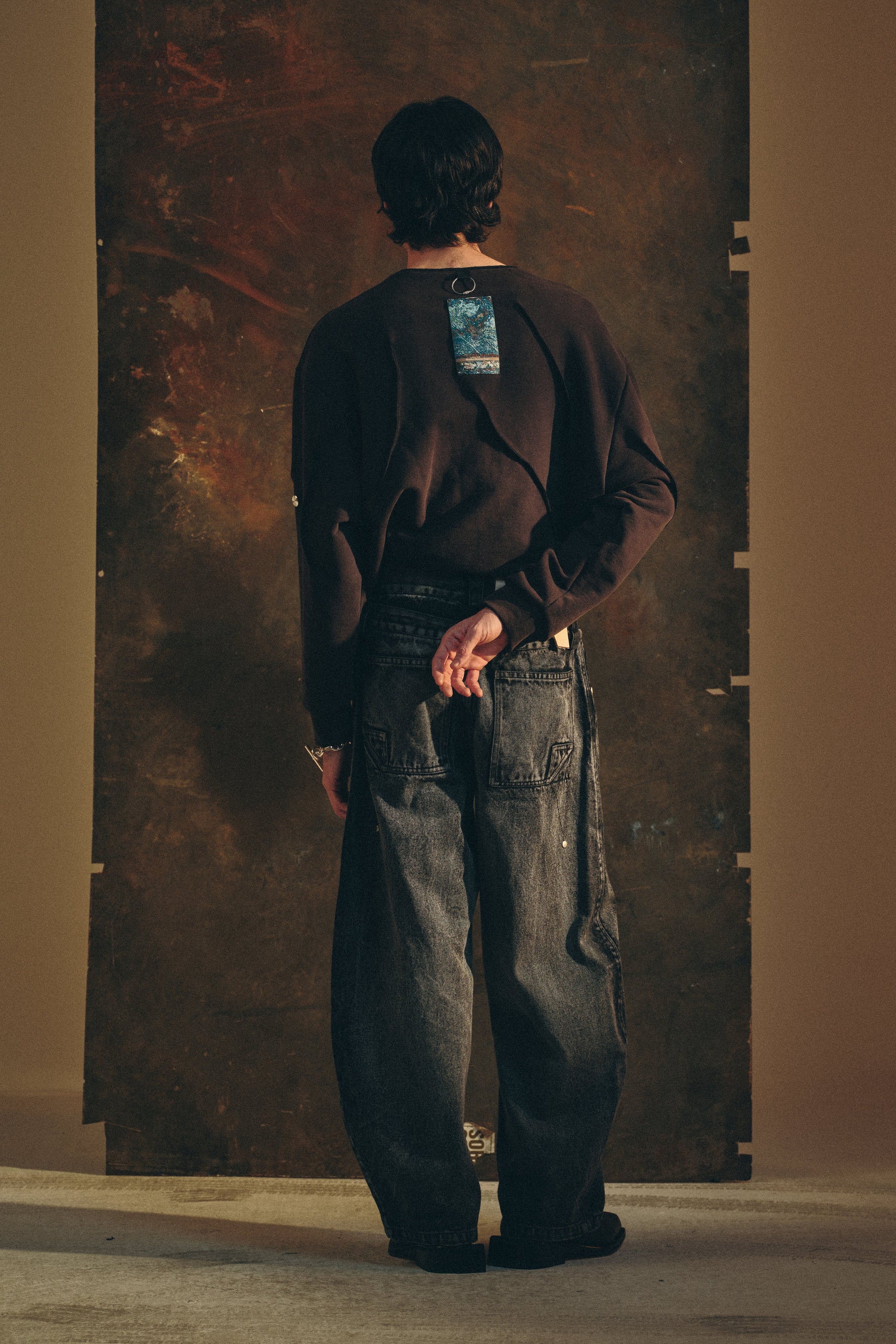 OVERLOCK SWEATER BLACK VINTAGE