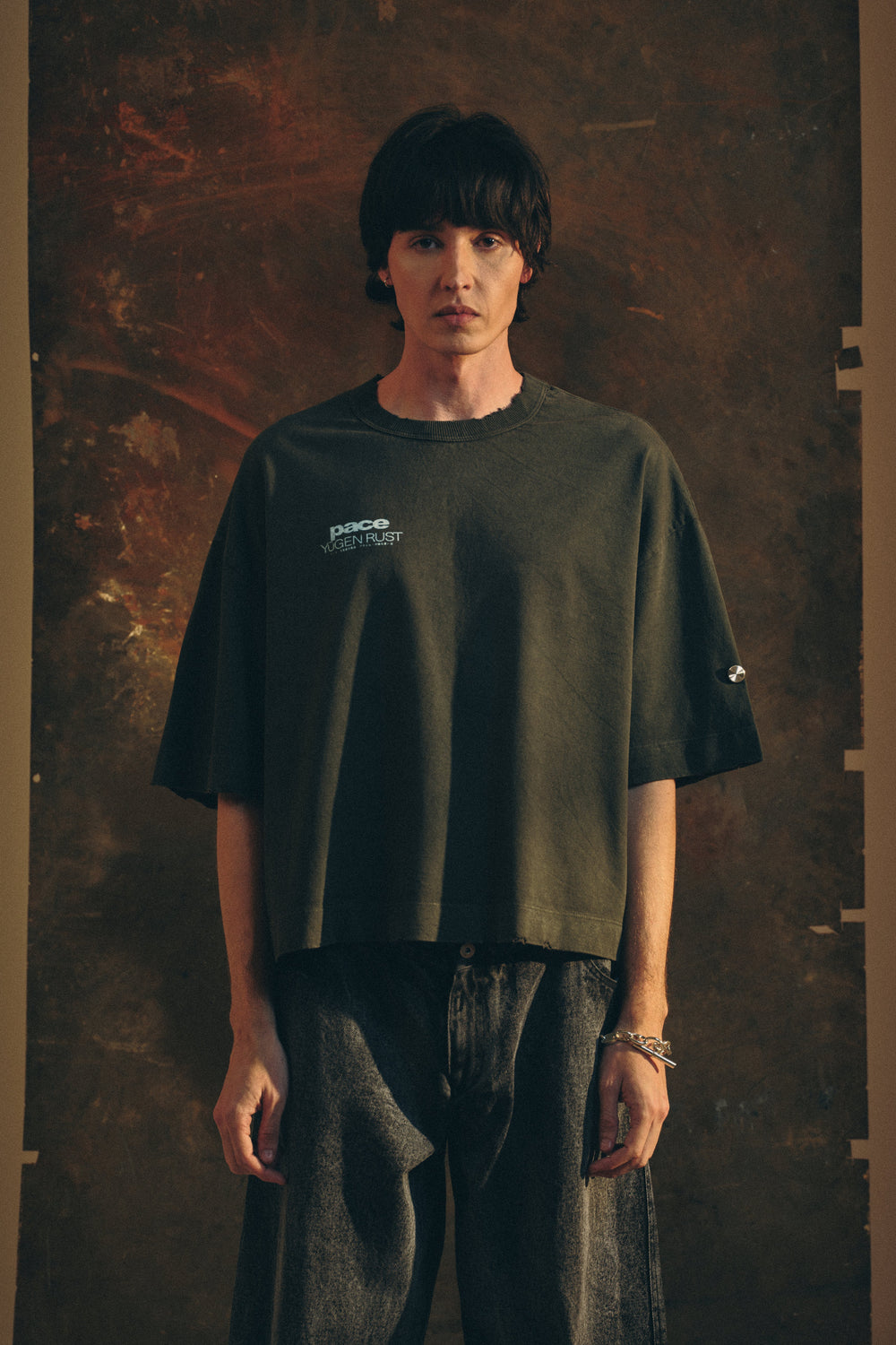 TEE YUGEN STONE WASHED BLACK OVERSIZED