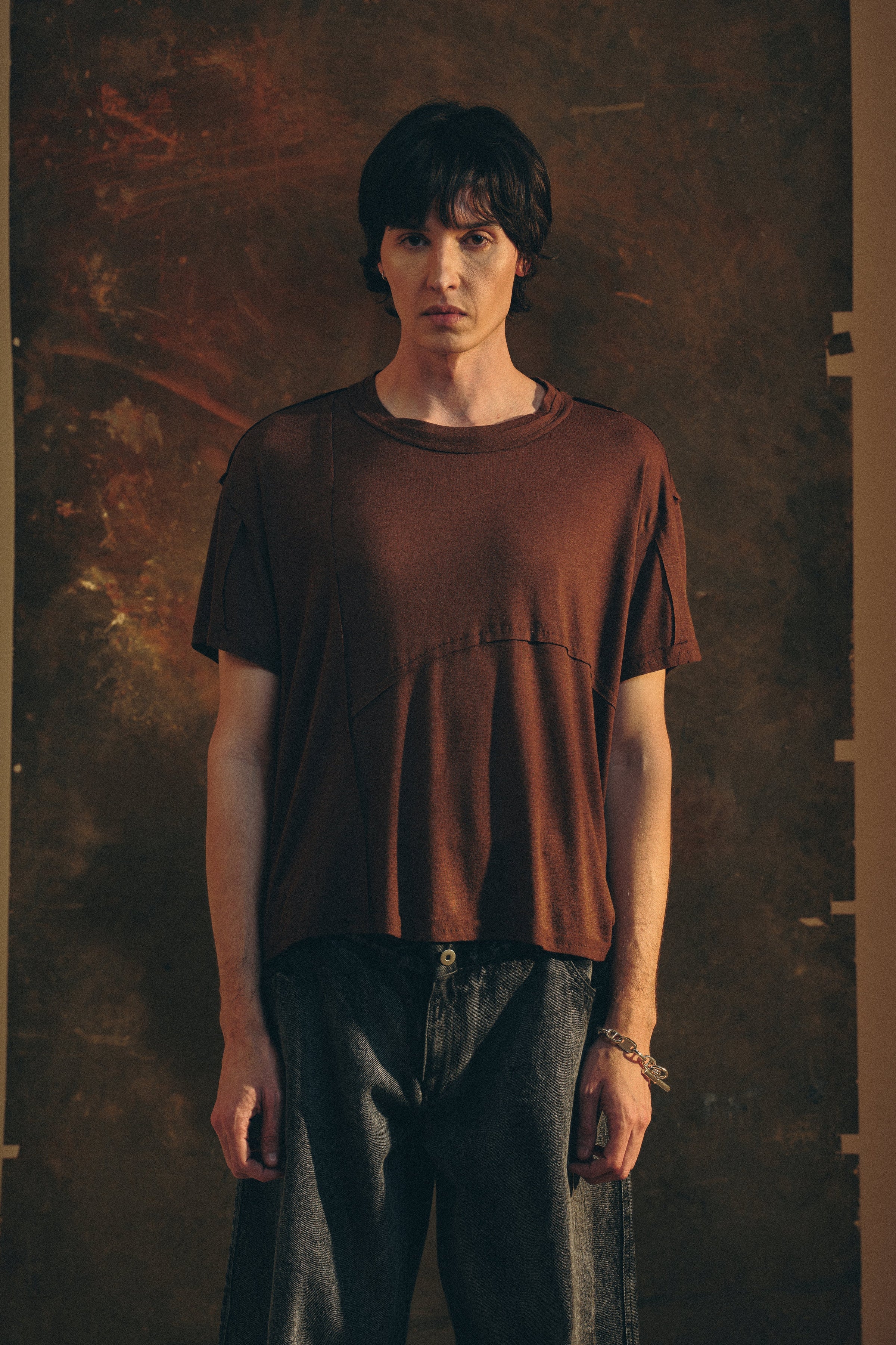 WOOL TEE BROWN