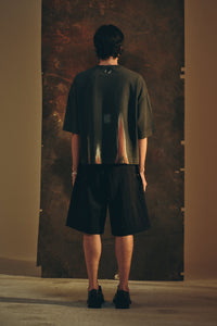 TEE RUST LEAK STONE WASHED BLACK OVERSIZED