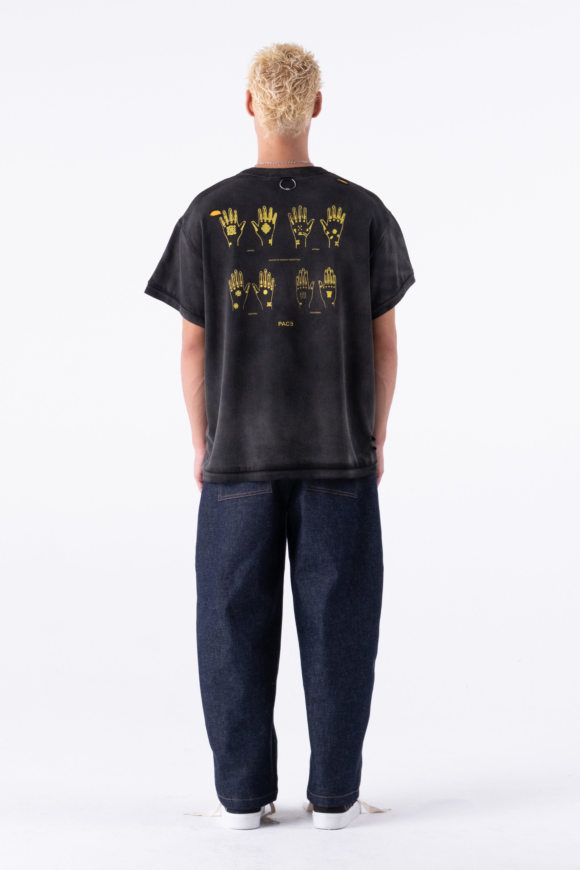 TEE HAJICHI STONE WASHED BLACK