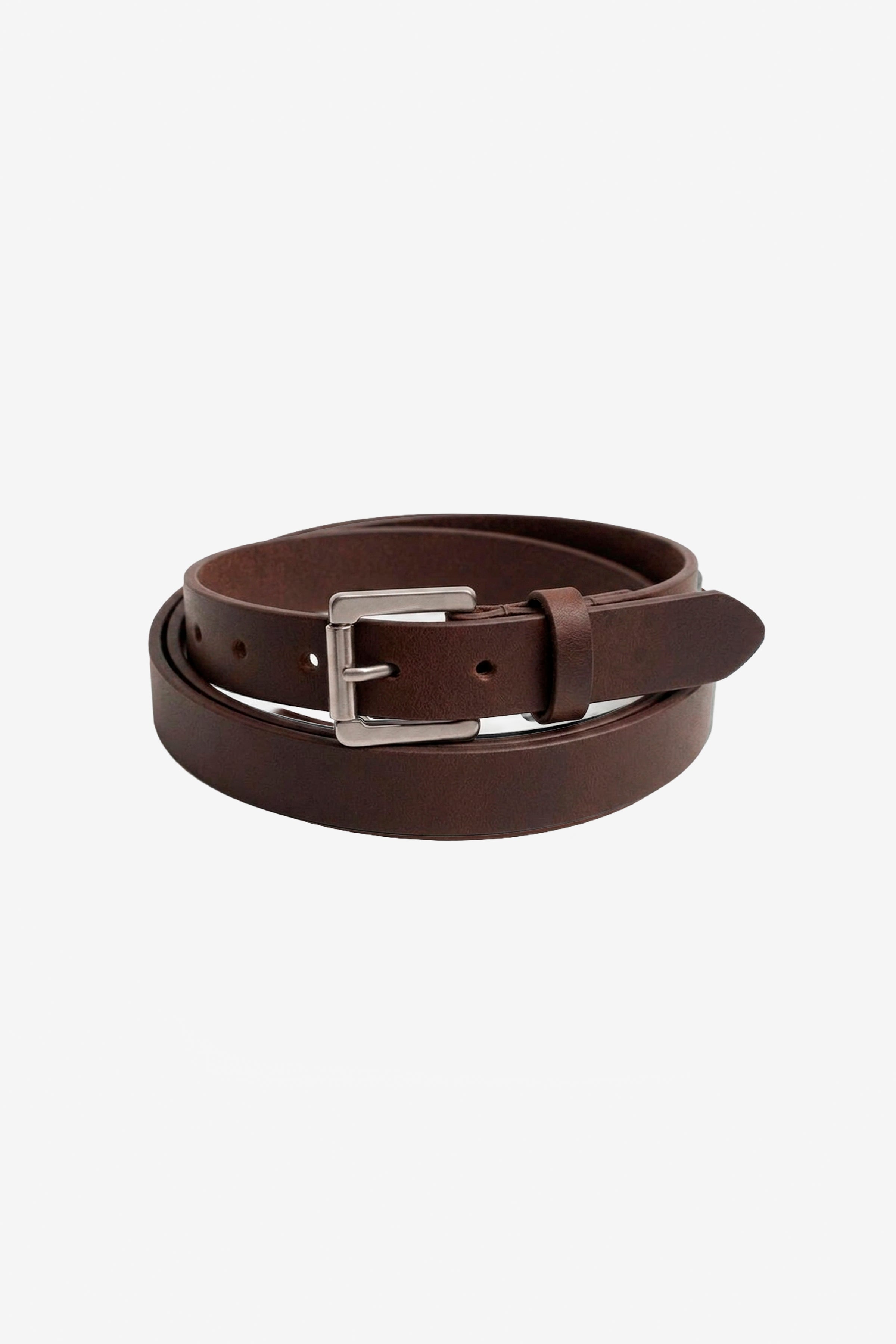 CODE SLIM LEATHER BELT BROWN