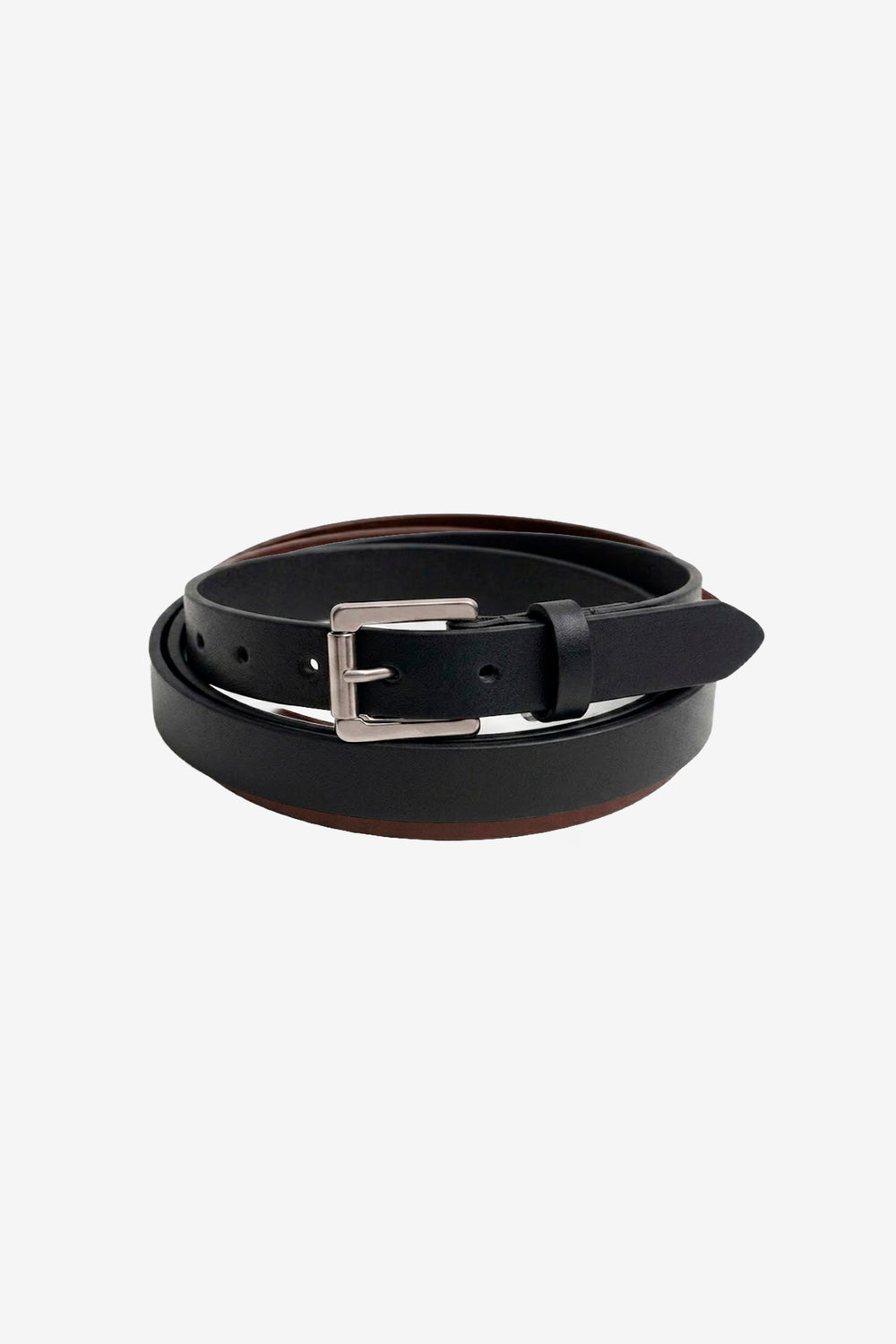 CODE SLIM LEATHER BELT BLACK