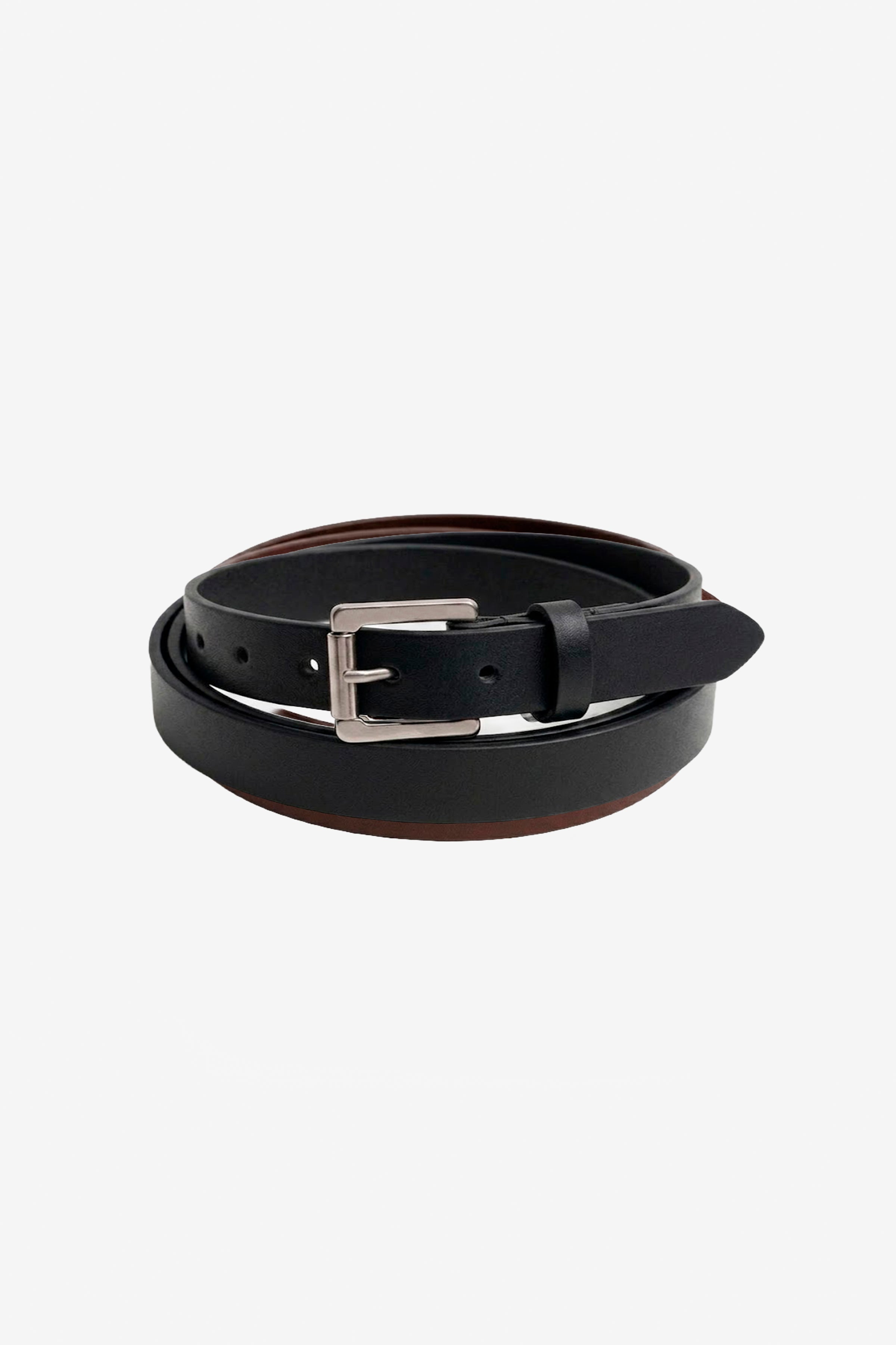 CODE SLIM LEATHER BELT BLACK