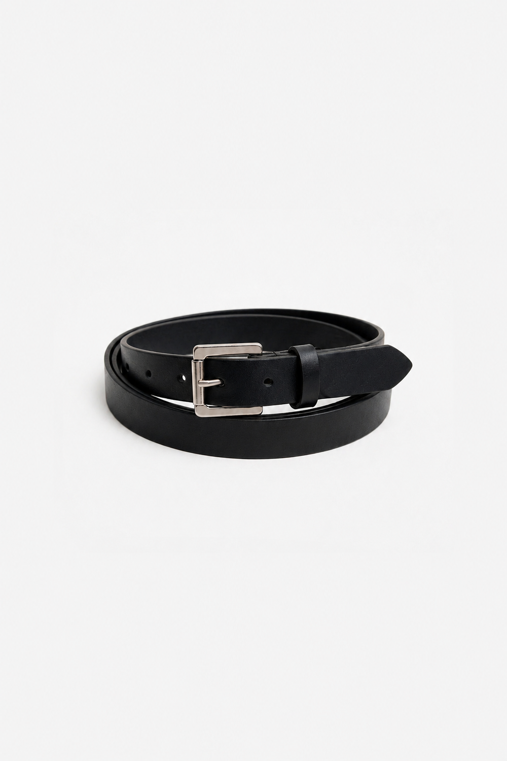 CODE SLIM LEATHER BELT BLACK