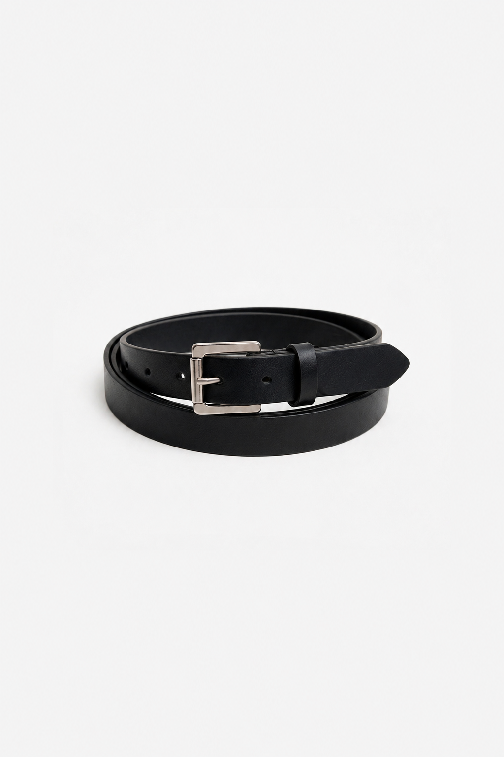 CODE SLIM LEATHER BELT BLACK