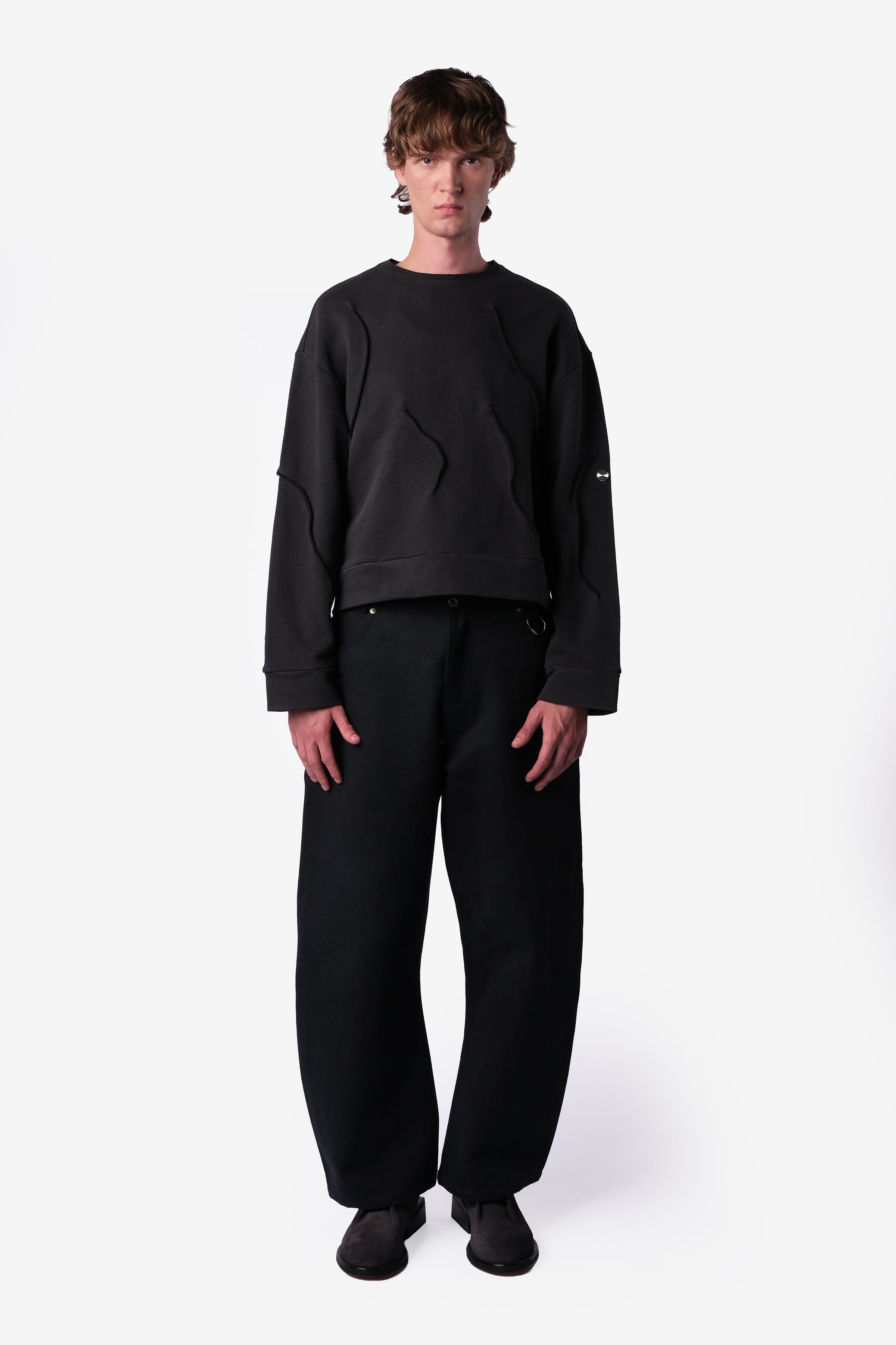 OVERLOCK SWEATER BLACK VINTAGE