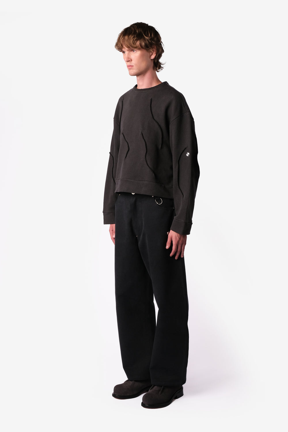 OVERLOCK SWEATER BLACK VINTAGE