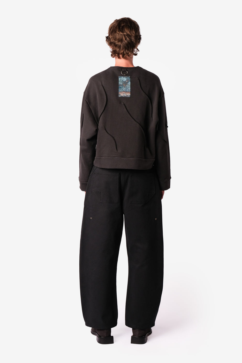 OVERLOCK SWEATER BLACK VINTAGE
