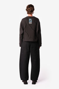 OVERLOCK SWEATER BLACK VINTAGE