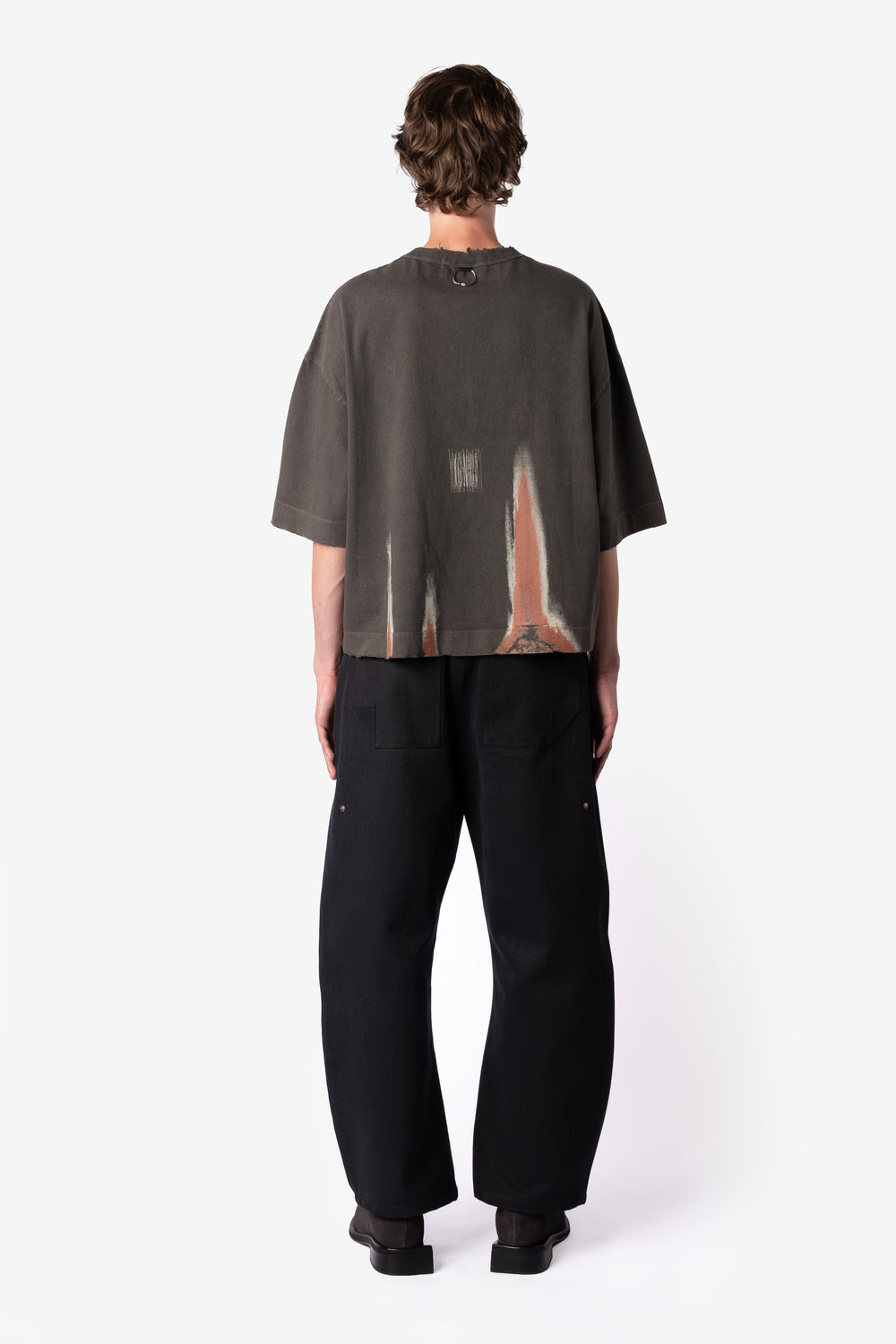 TEE RUST LEAK STONE WASHED BLACK OVERSIZED