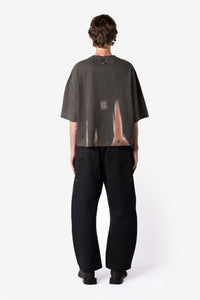 TEE RUST LEAK STONE WASHED BLACK OVERSIZED