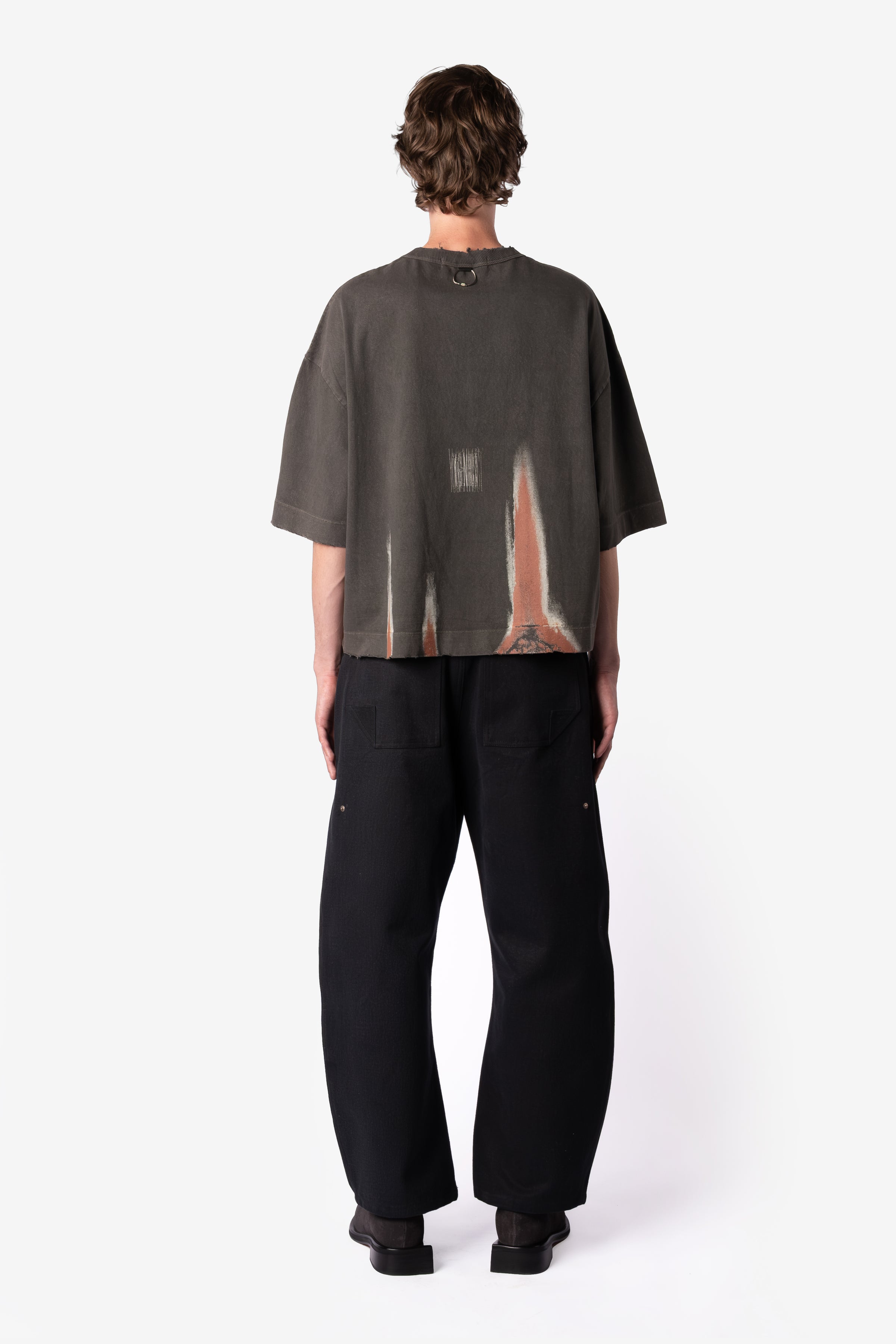 TEE RUST LEAK STONE WASHED BLACK OVERSIZED