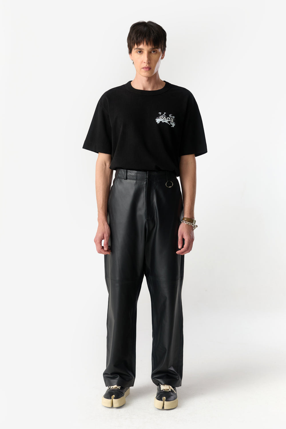 PRÉ VENDA - LEON LEATHER SUIT TROUSERS BLACK