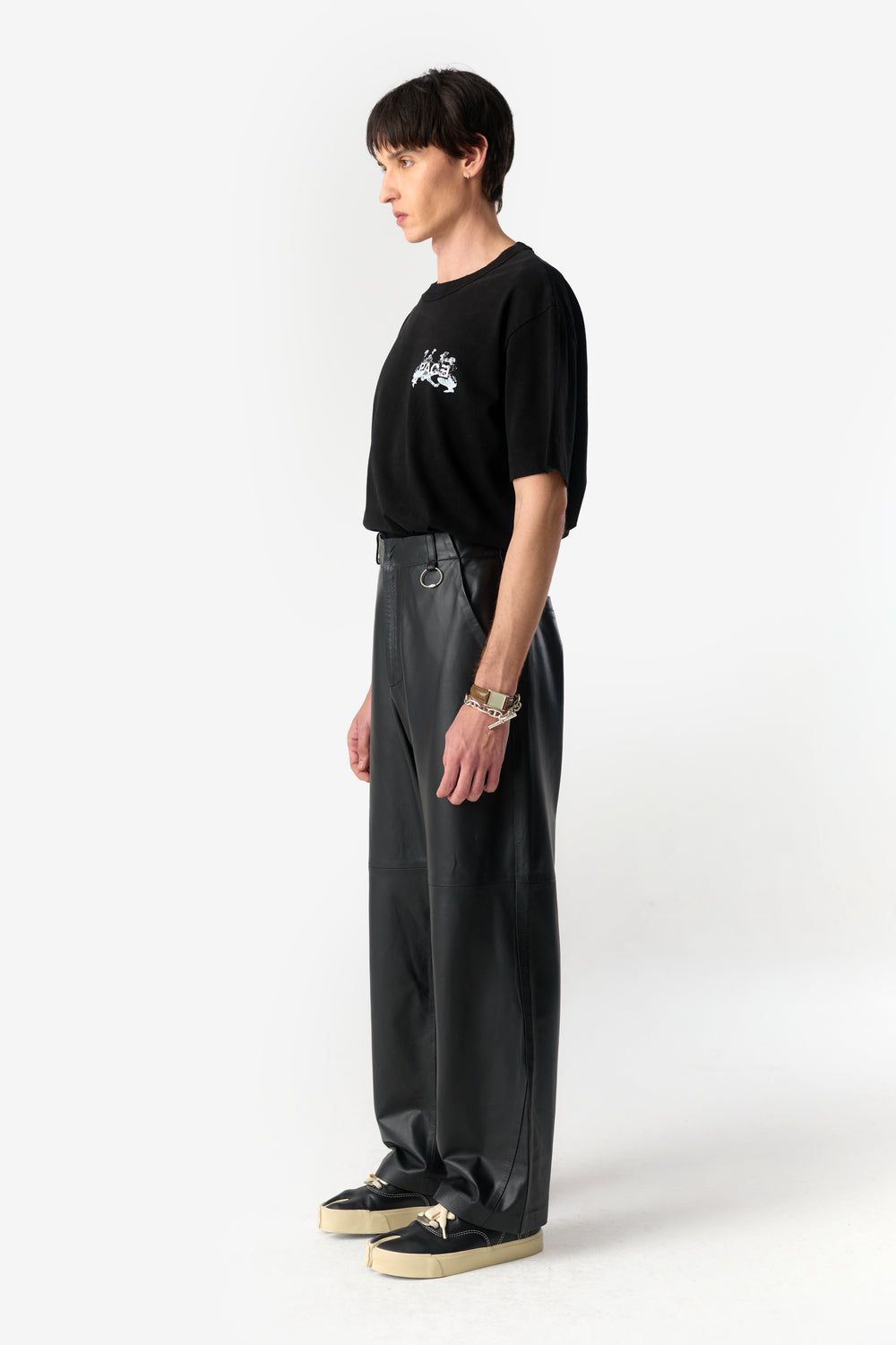 PRÉ VENDA - LEON LEATHER SUIT TROUSERS BLACK