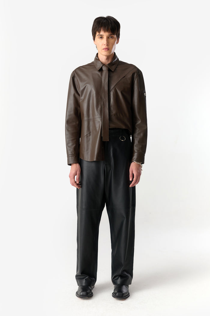 PRÉ VENDA - DYNAMIC LEATHER SHIRT BROWN