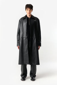 PRÉ VENDA - LEON LEATHER LONG COAT BLACK