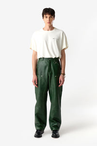 PRÉ VENDA - DOUBLE KNEES LEATHER TROUSERS GREEN