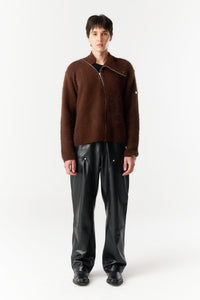 TIRAMISU ZIP UP KNIT BROWN