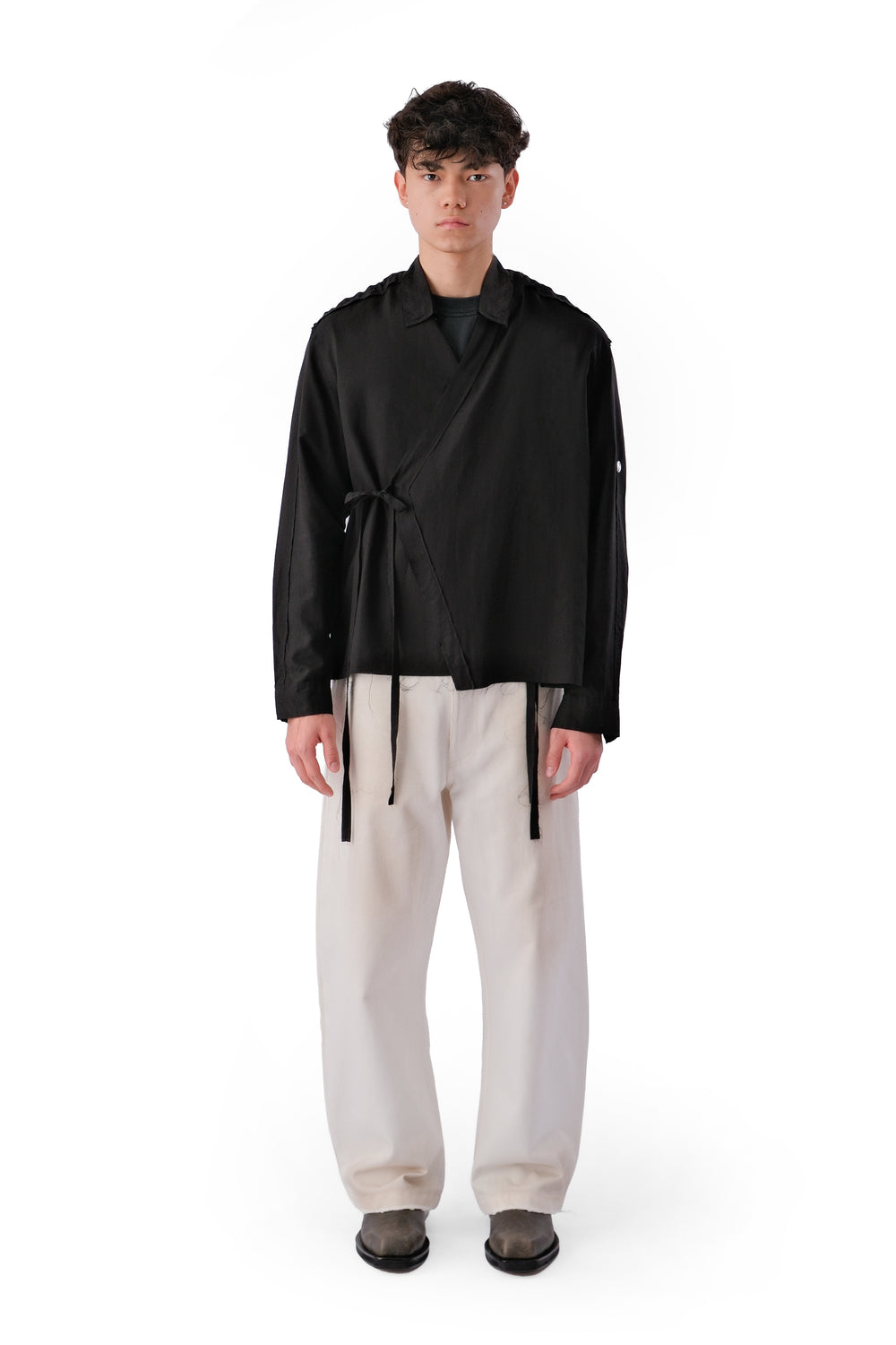 PACE LYOCELL KIMONO SHIRT MATTE BLACK