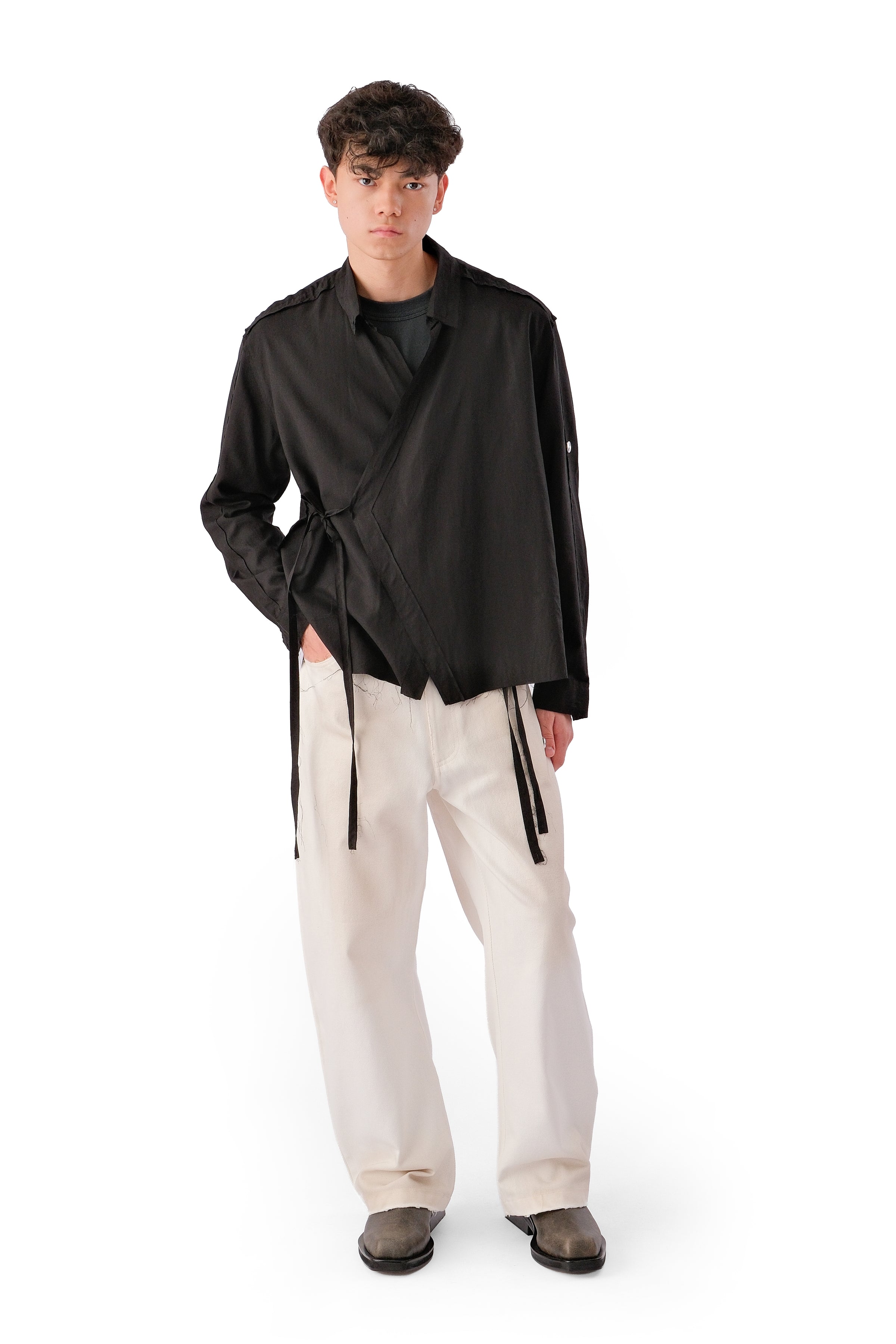 PACE LYOCELL KIMONO SHIRT MATTE BLACK
