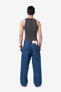 TANK TOP WAFFLE KNIT STONE WASHED BLACK