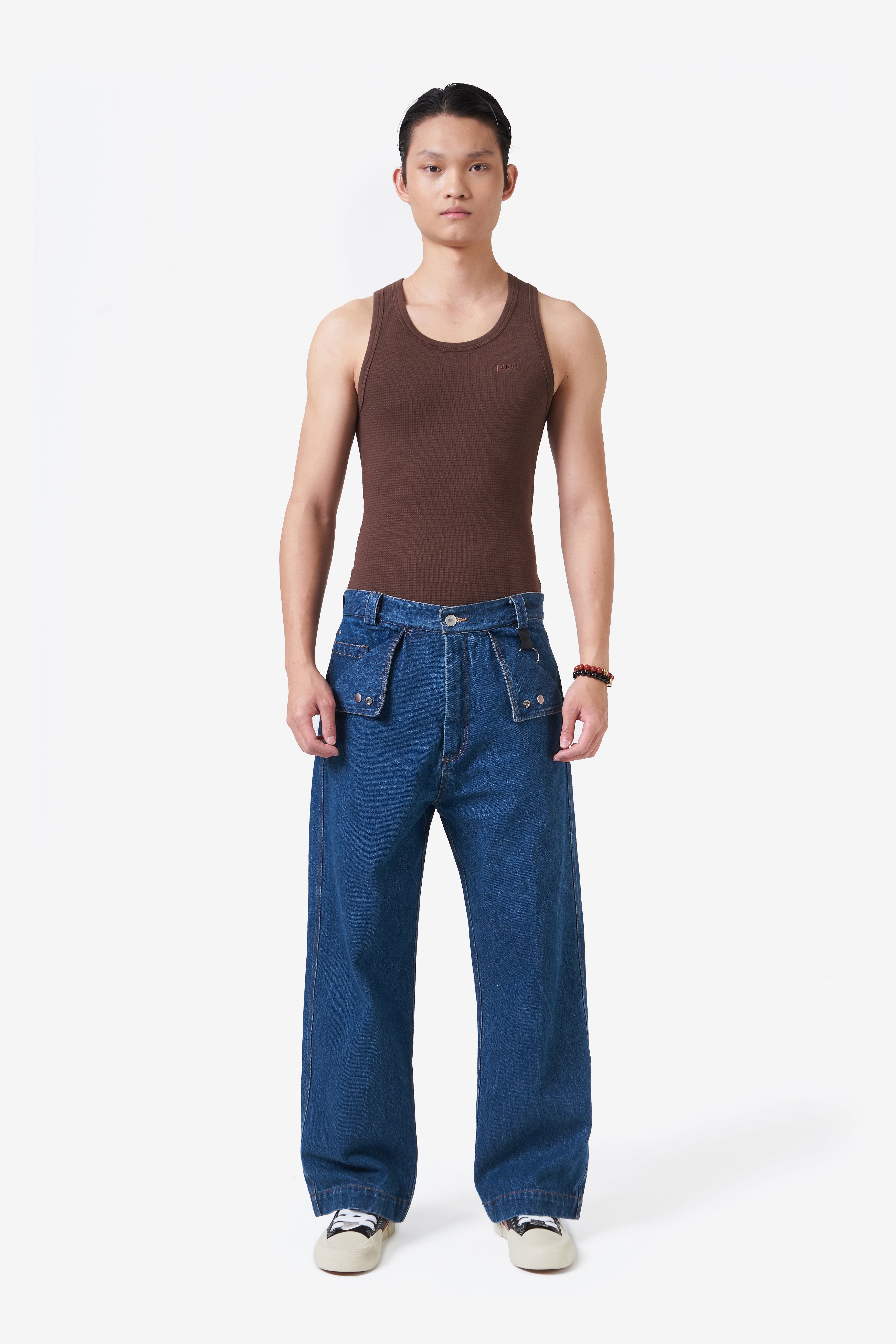 TANK TOP WAFFLE KNIT BROWN – PACE ™