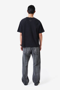 T-SHIRT WAFFLE KNIT BLACK