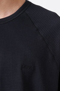 T-SHIRT WAFFLE KNIT BLACK