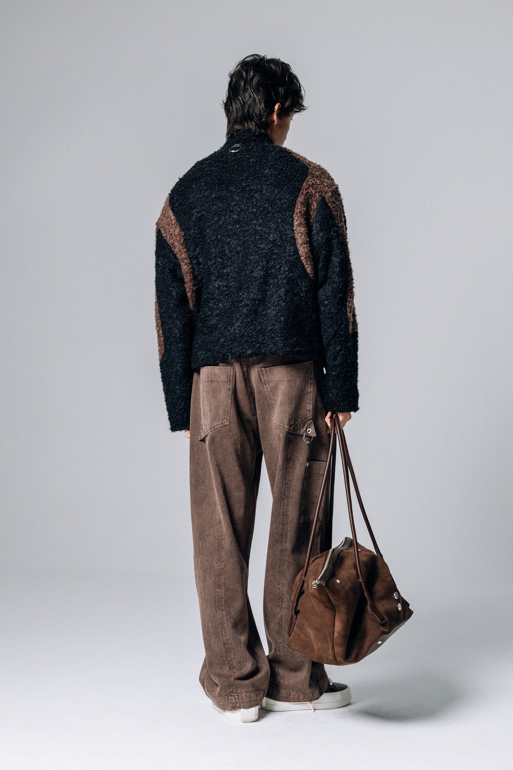 EX-IN FLEECE JACKET BLACK / BROWN