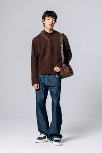 TIRAMISU ZIP UP KNIT BROWN