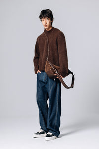 TIRAMISU ZIP UP KNIT BROWN