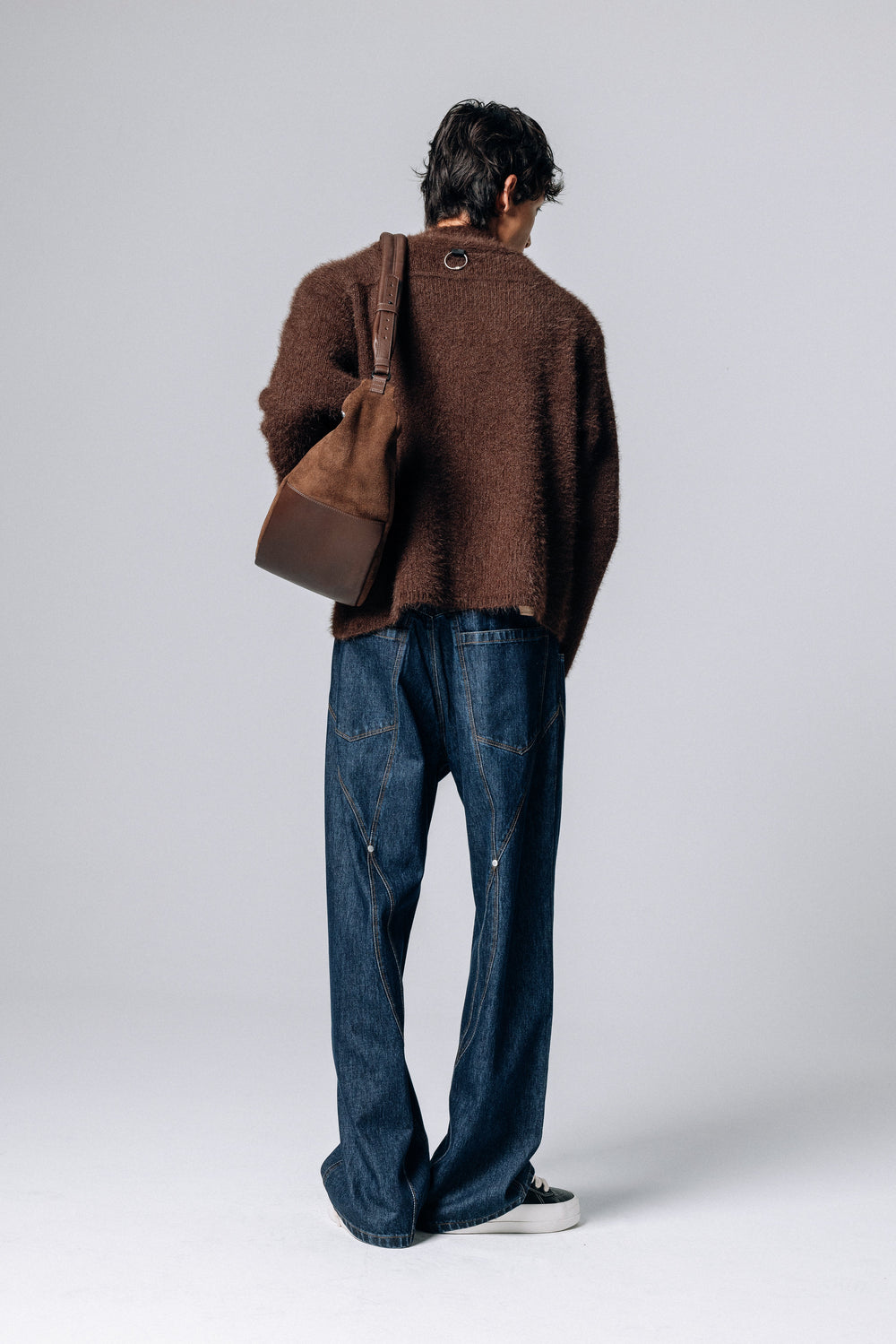 TIRAMISU ZIP UP KNIT BROWN