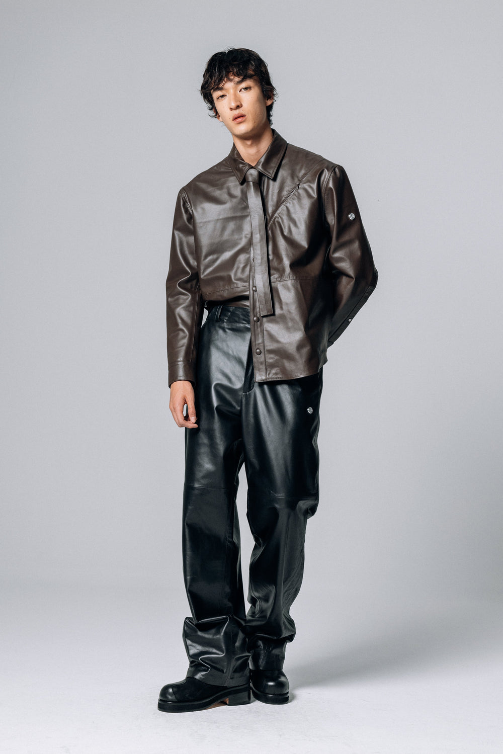 PRÉ VENDA - DYNAMIC LEATHER SHIRT BROWN