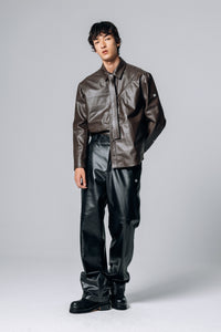 PRÉ VENDA - DYNAMIC LEATHER SHIRT BROWN
