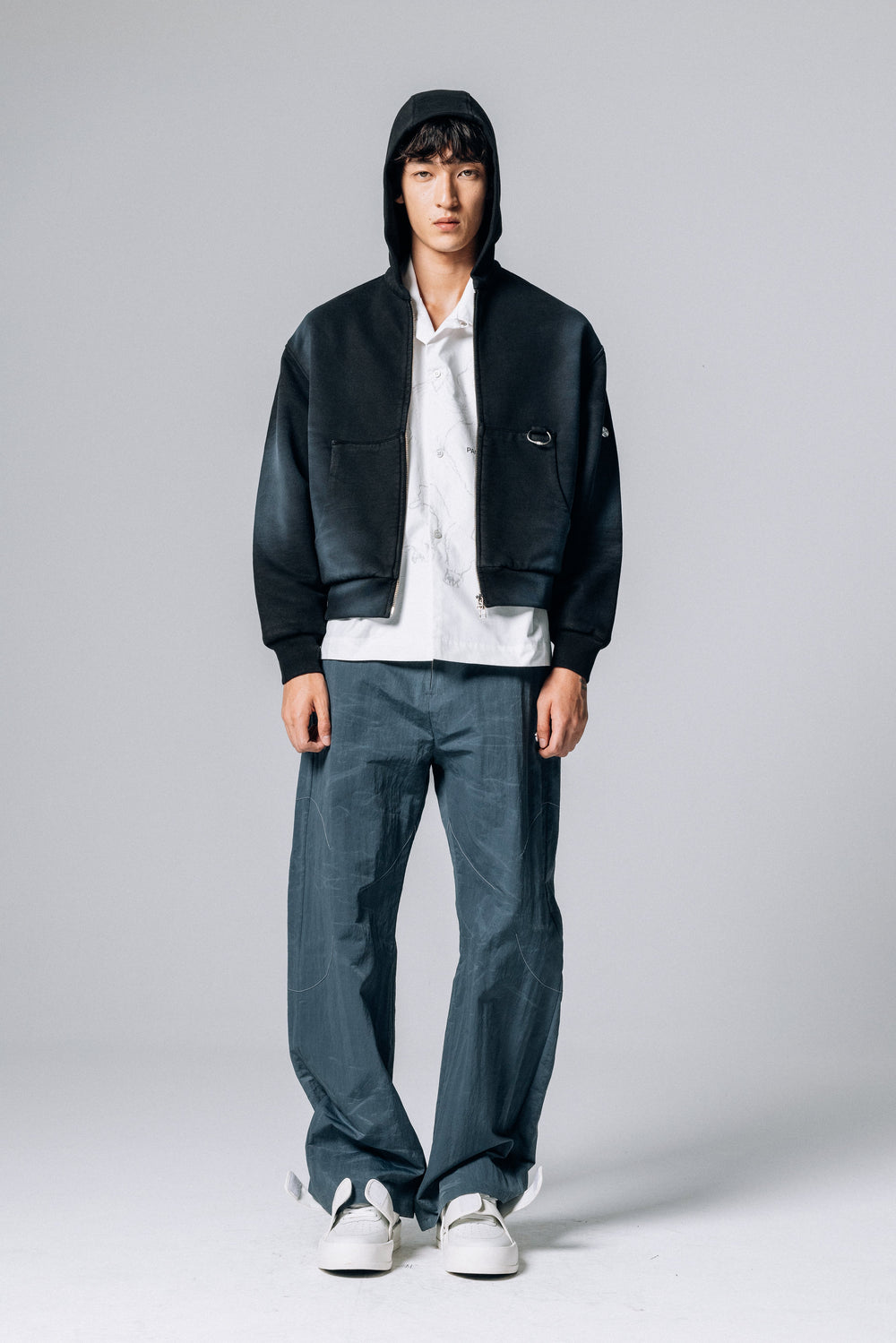 UNIFORMA ZIP HOODIE STONE BLACK