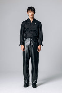 PRÉ VENDA - LEON LEATHER SUIT TROUSERS BLACK