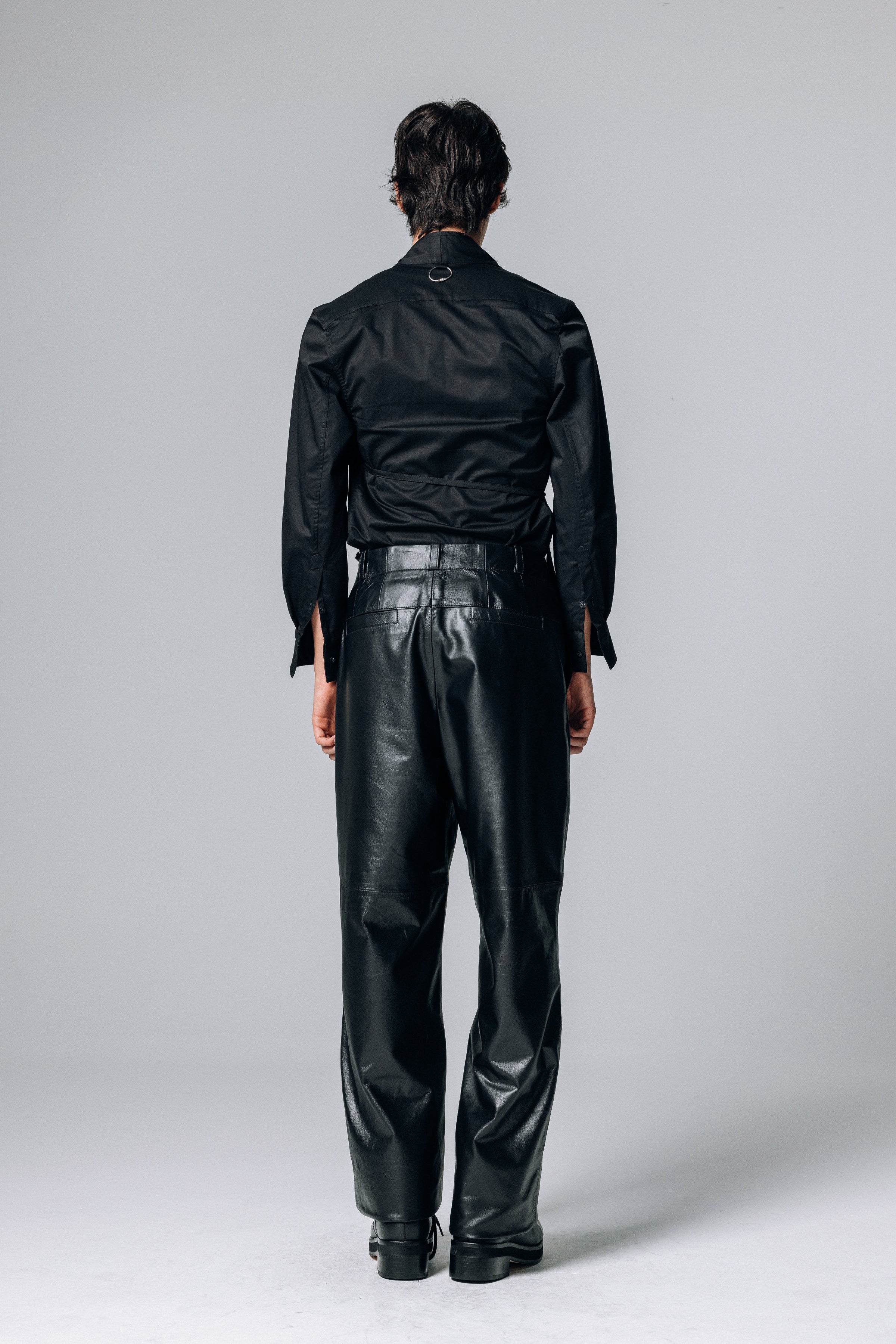 PRÉ VENDA - LEON LEATHER SUIT TROUSERS BLACK