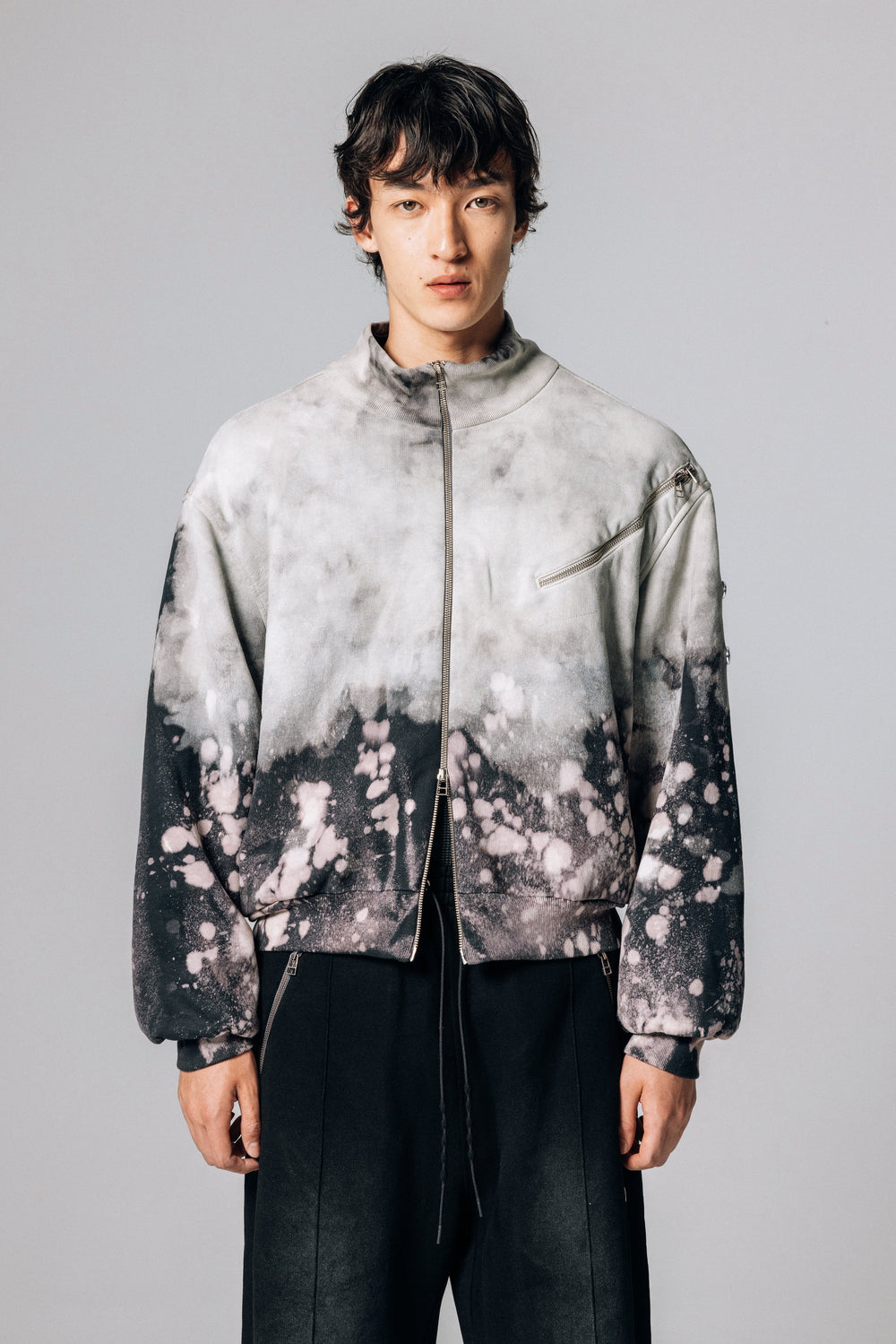 SWEAT FUNNEL JACKET ACID GREY