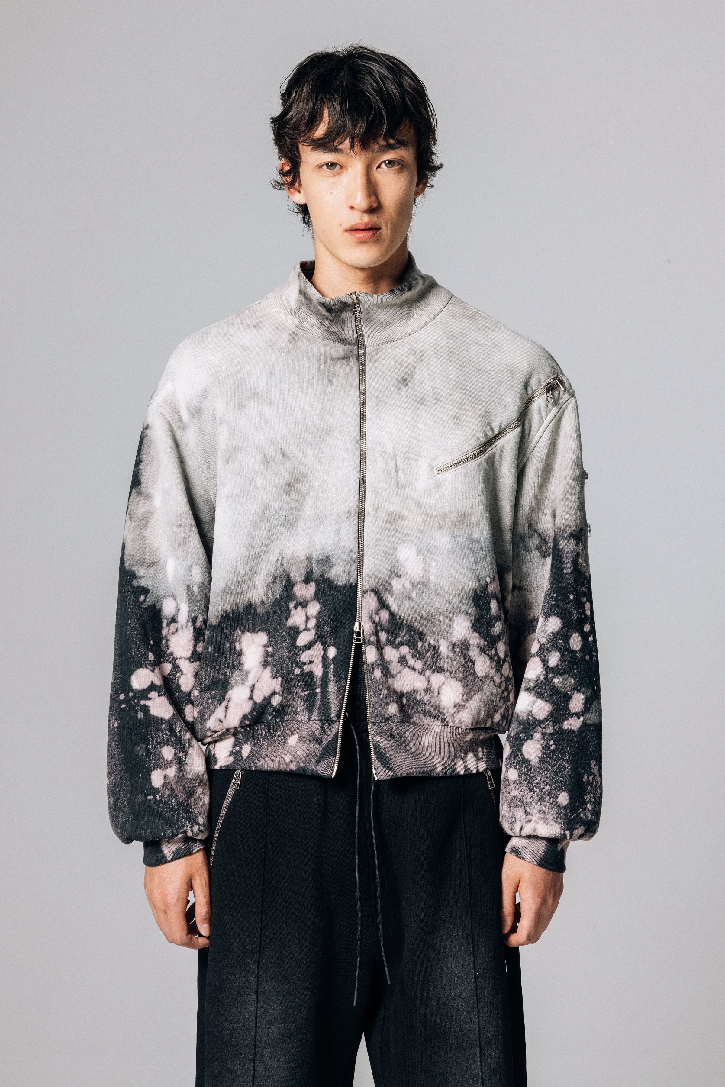 SWEAT FUNNEL JACKET ACID GREY