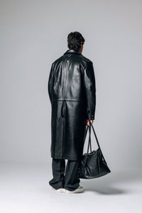 PRÉ VENDA - LEON LEATHER LONG COAT BLACK
