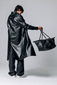PRÉ VENDA - LEON LEATHER LONG COAT BLACK