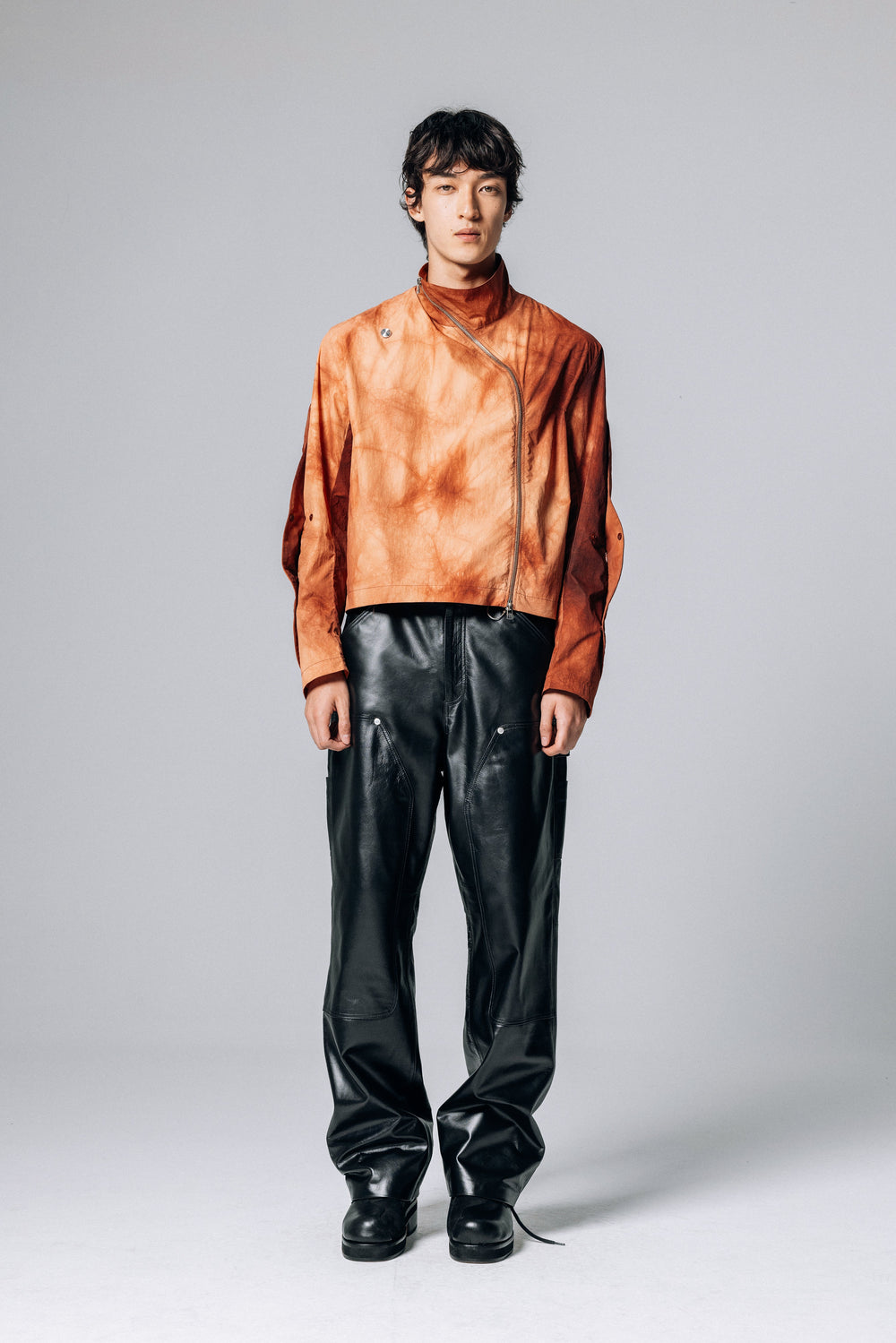 PRÉ VENDA - DOUBLE KNEES LEATHER TROUSERS BLACK