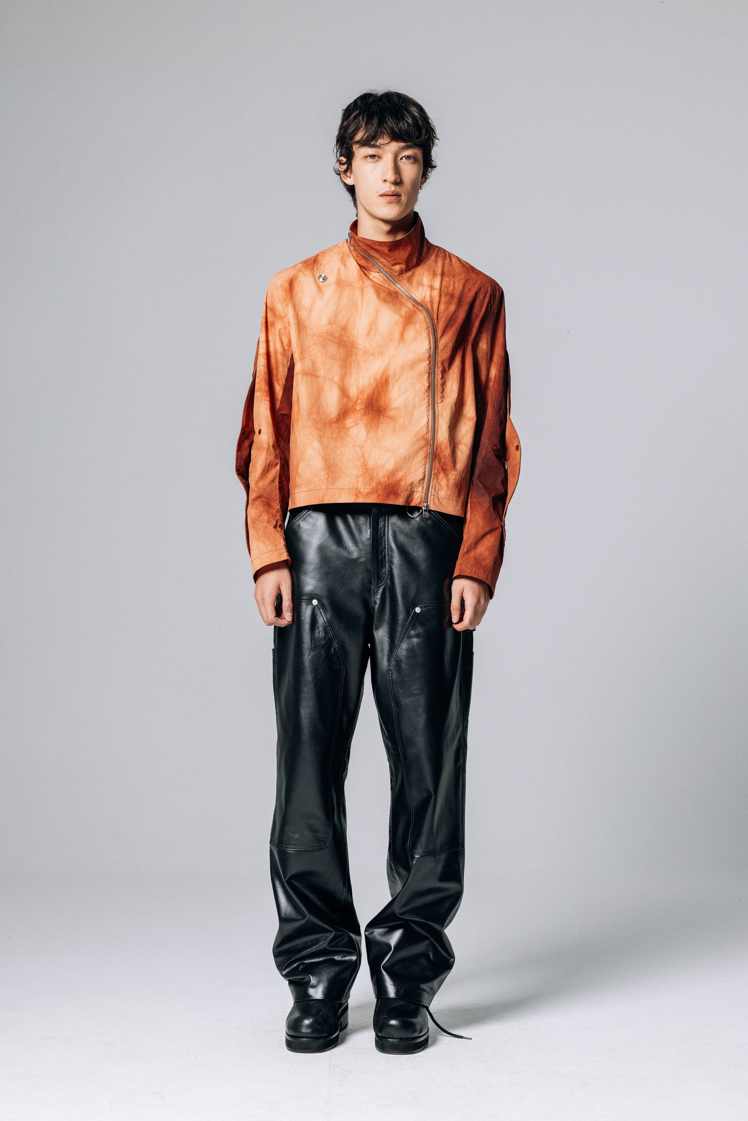 PRÉ VENDA - DOUBLE KNEES LEATHER TROUSERS BLACK