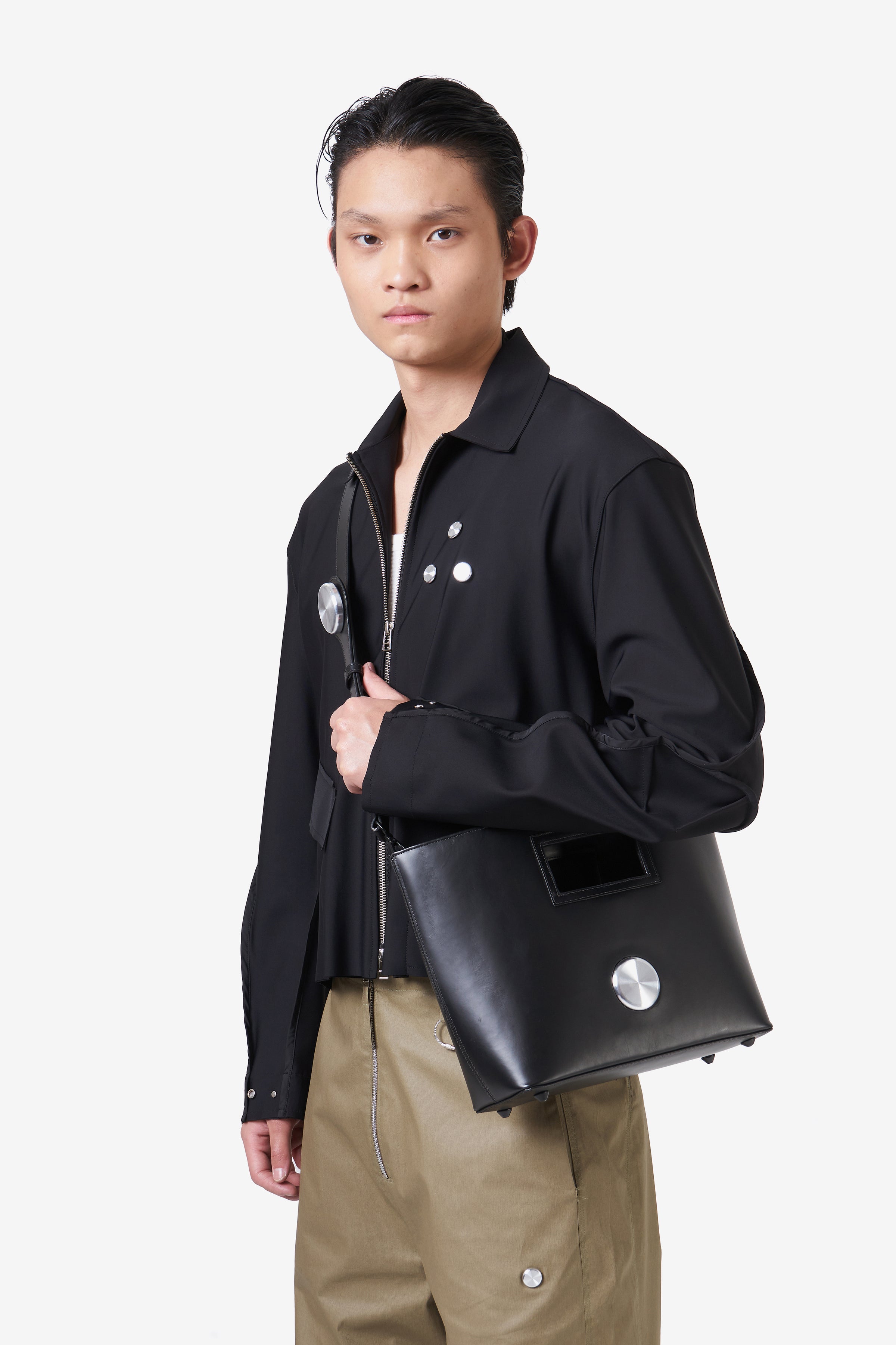CODE PRO LEATHER FOLD BAG BLACK