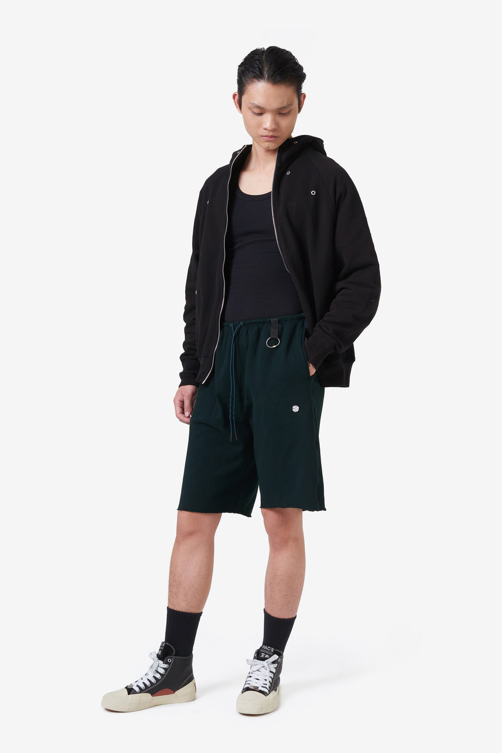 CODE SWEATSHORT STONE WASHED GREEN